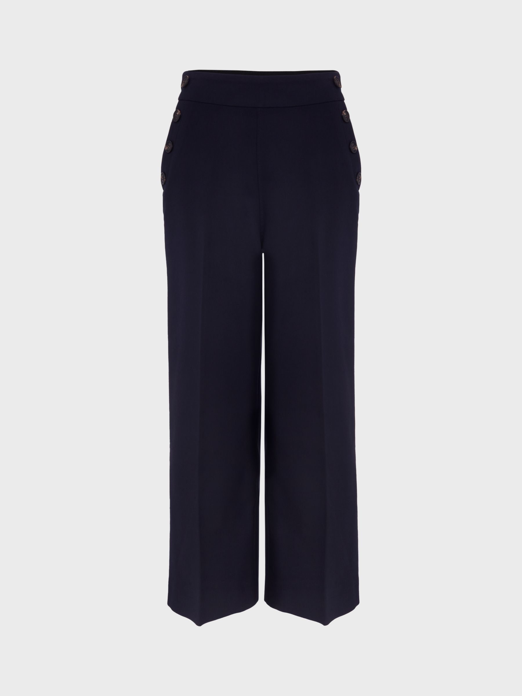 Hobbs Simone Cropped Trousers, Navy, 10