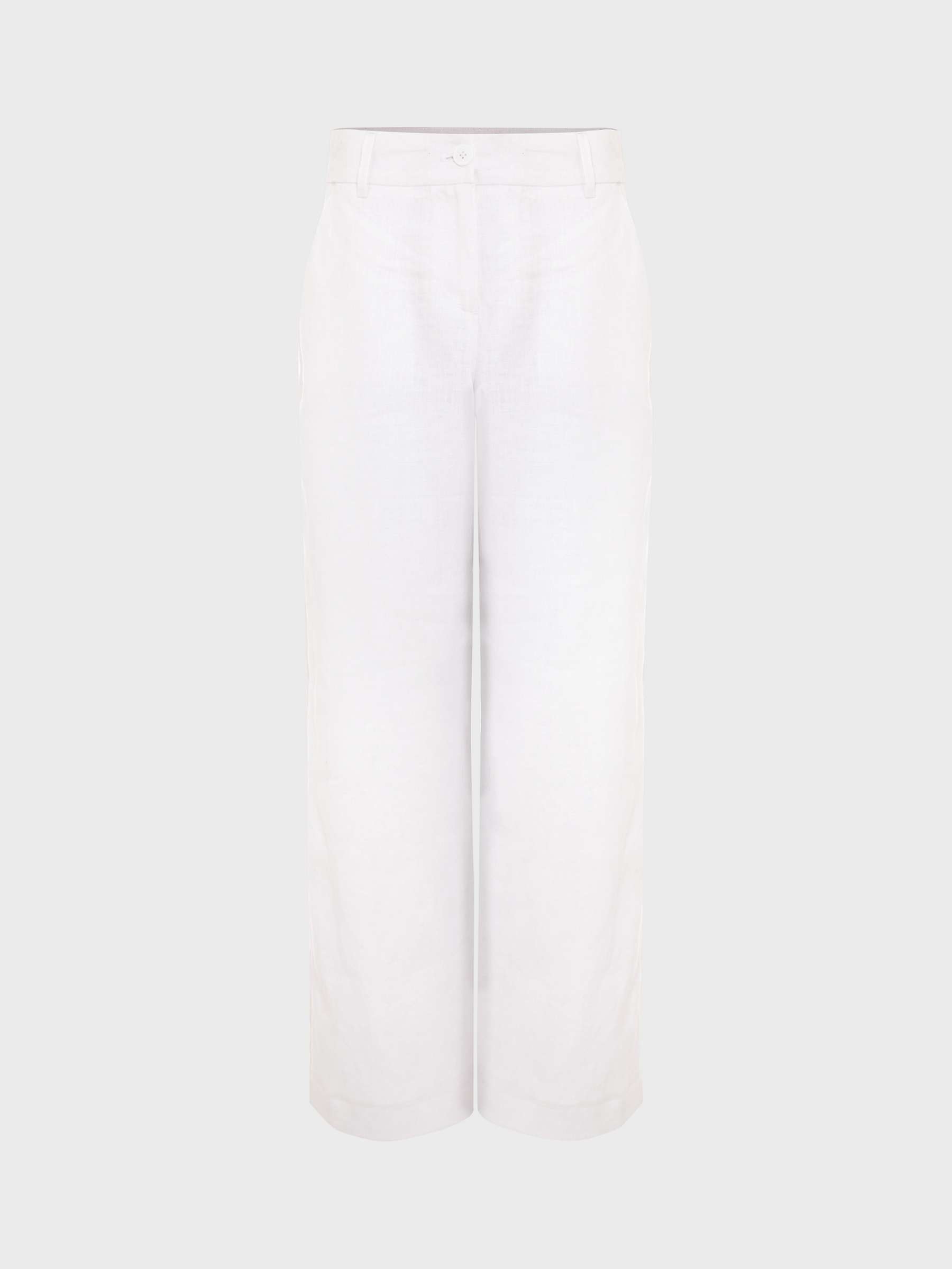 Buy Hobbs Lynn Linen Trousers, White Online at johnlewis.com