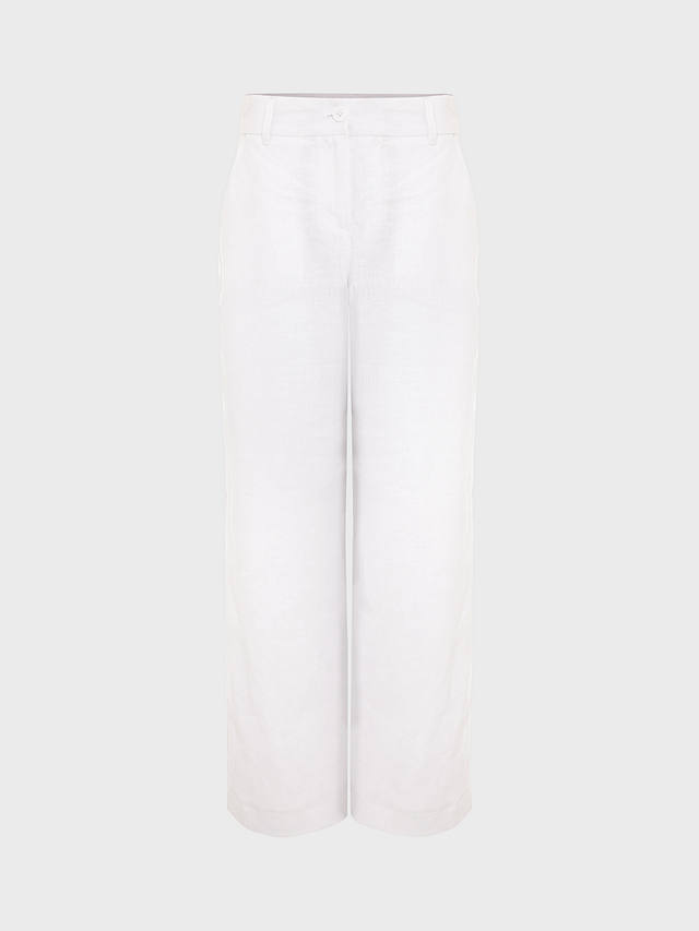 Hobbs Lynn Linen Trousers, White