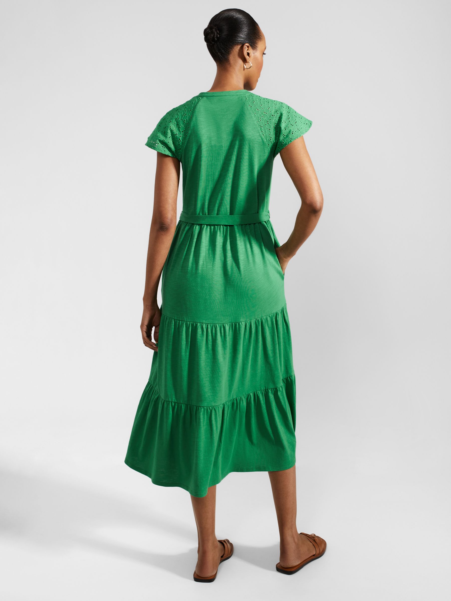 Hobbs Brodie Midi Jersey Dress, Green, 12