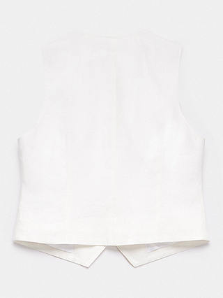 Mint Velvet Linen Tailored Waistcoat, White Ivory