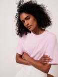 Mint Velvet Cotton Boxy T-Shirt, Mid Pink
