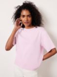 Mint Velvet Cotton Boxy T-Shirt, Mid Pink, Pink Multi Pink