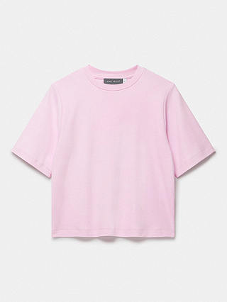 Mint Velvet Cotton Boxy T-Shirt, Mid Pink, Pink Multi Pink