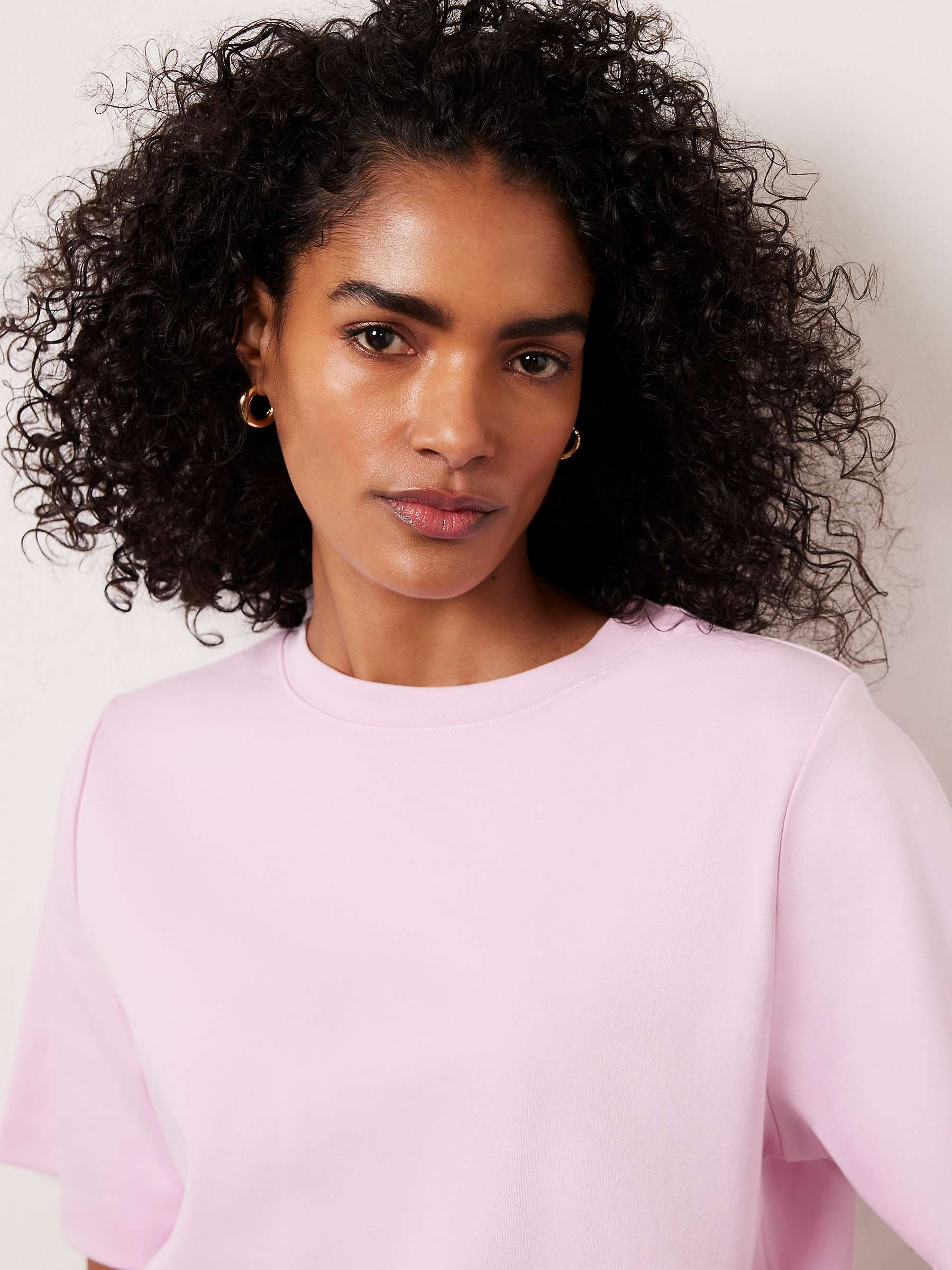Buy Mint Velvet Cotton Boxy T-Shirt, Mid Pink Online at johnlewis.com