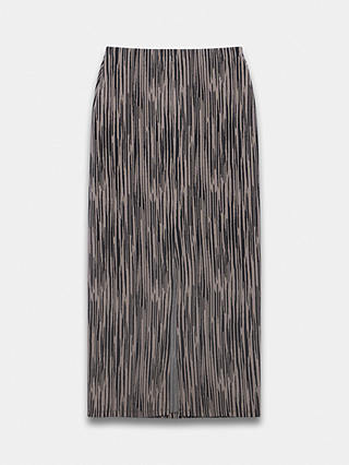 Mint Velvet Jacquard Knit Midi Skirt, Black/Multi