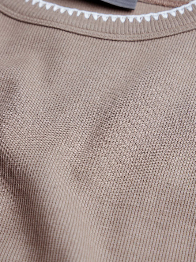 Mint Velvet Stitch Detail Vest Top, Natural