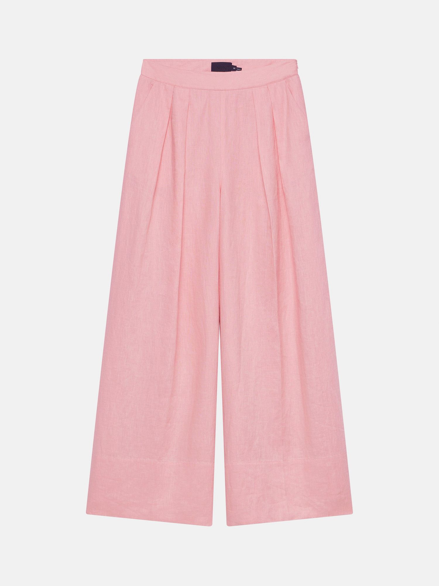 Mint Velvet Linen Wide Leg Trousers, Pink, 6R