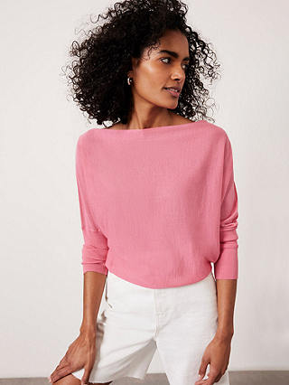 Mint Velvet Wool Blend Batwing Jumper, Pink