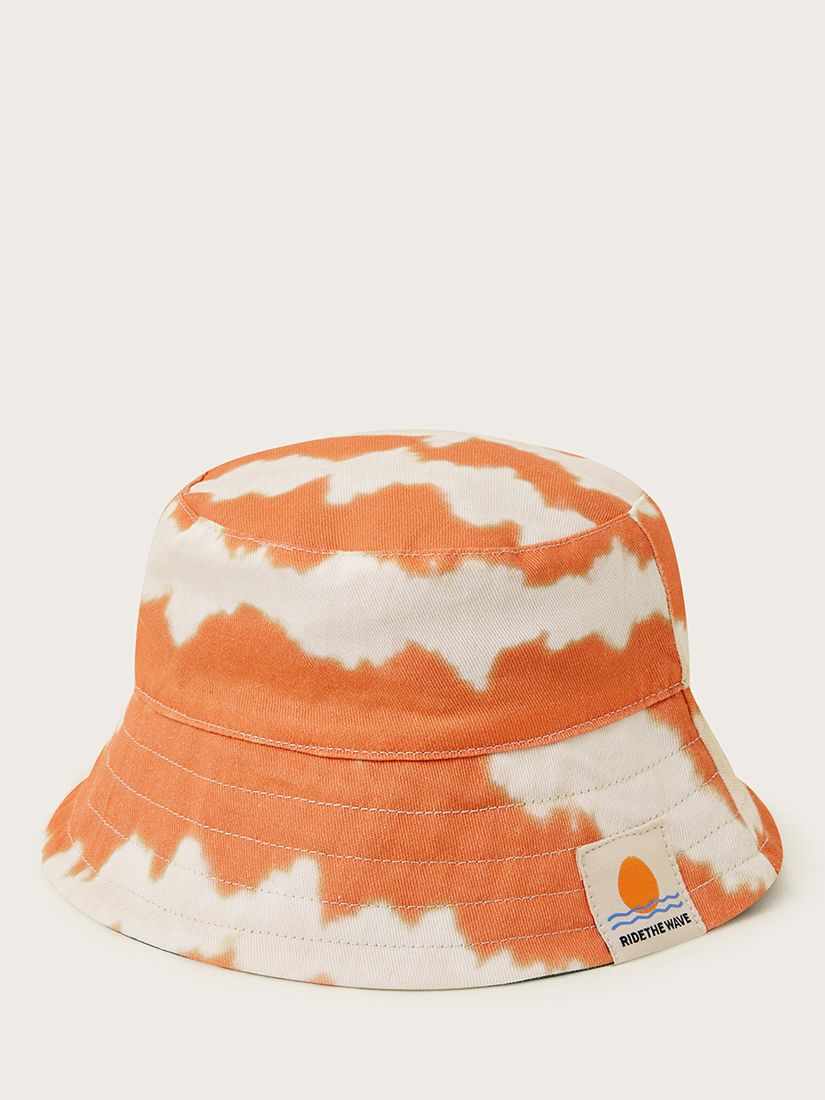 Monsoon Kids' Tie Dye Reversible Bucket Hat, Orange/Multi, 3-6 years