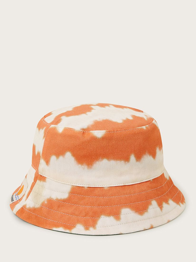 Monsoon Kids' Tie Dye Reversible Bucket Hat, Orange/Multi, 3-6 years
