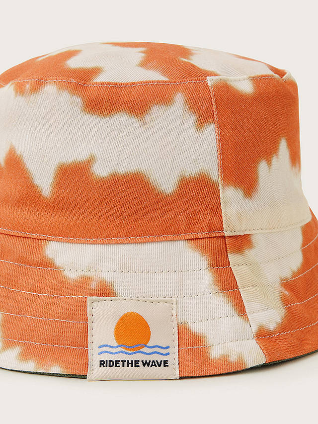 Monsoon Kids' Tie Dye Reversible Bucket Hat, Orange/Multi