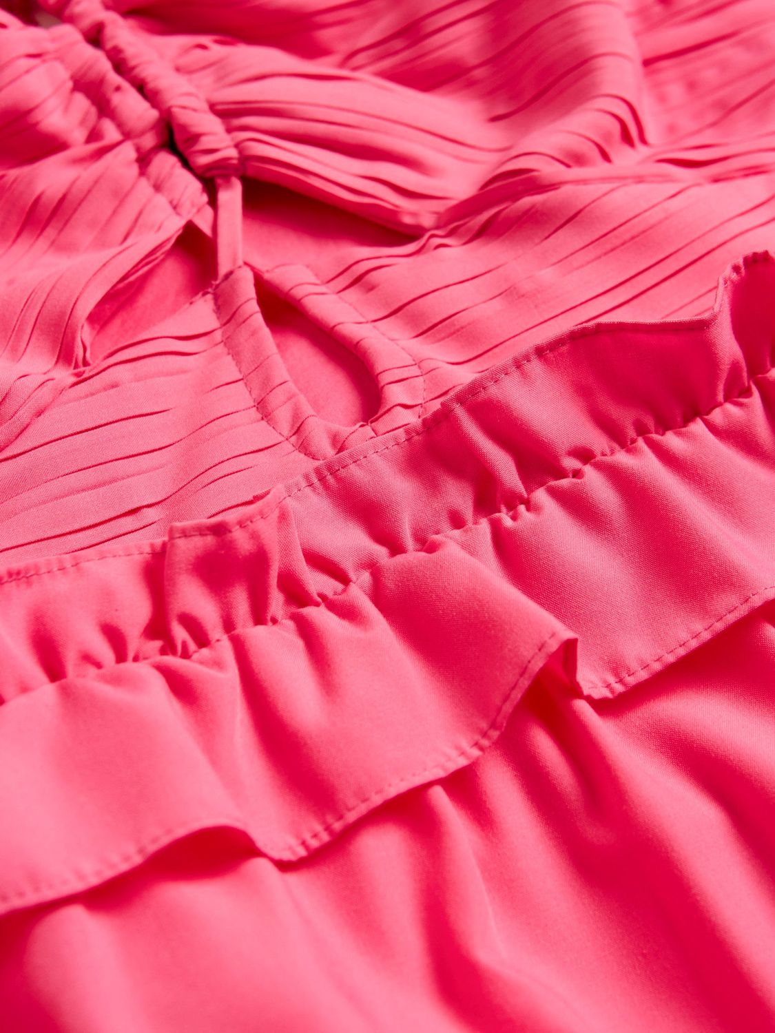 Mint Velvet Ruffle Halterneck Midi Dress, Pink, 6