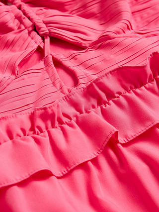 Mint Velvet Ruffle Halterneck Midi Dress, Pink