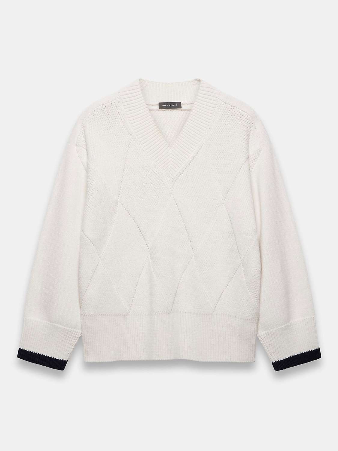 Buy Mint Velvet Diamond Stitch Jumper, Ivory Online at johnlewis.com