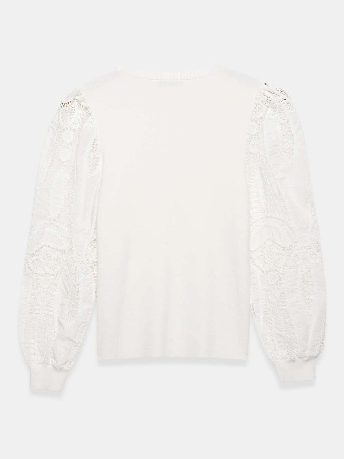 Buy Mint Velvet Lace Sleeve Jumper, White Ivory Online at johnlewis.com