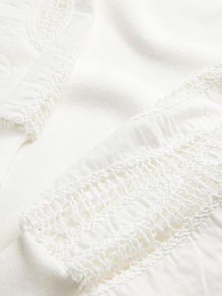 Mint Velvet Lace Sleeve Jumper, White Ivory