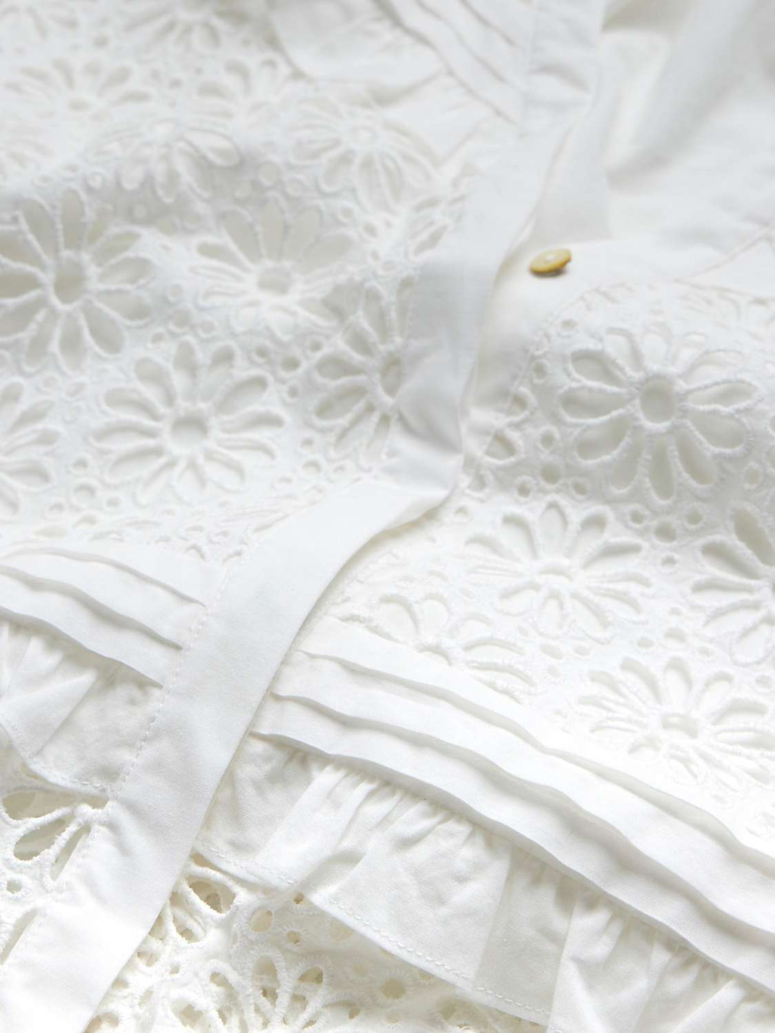 Buy Mint Velvet Floral Broderie Cotton Blouse, White Ivory Online at johnlewis.com