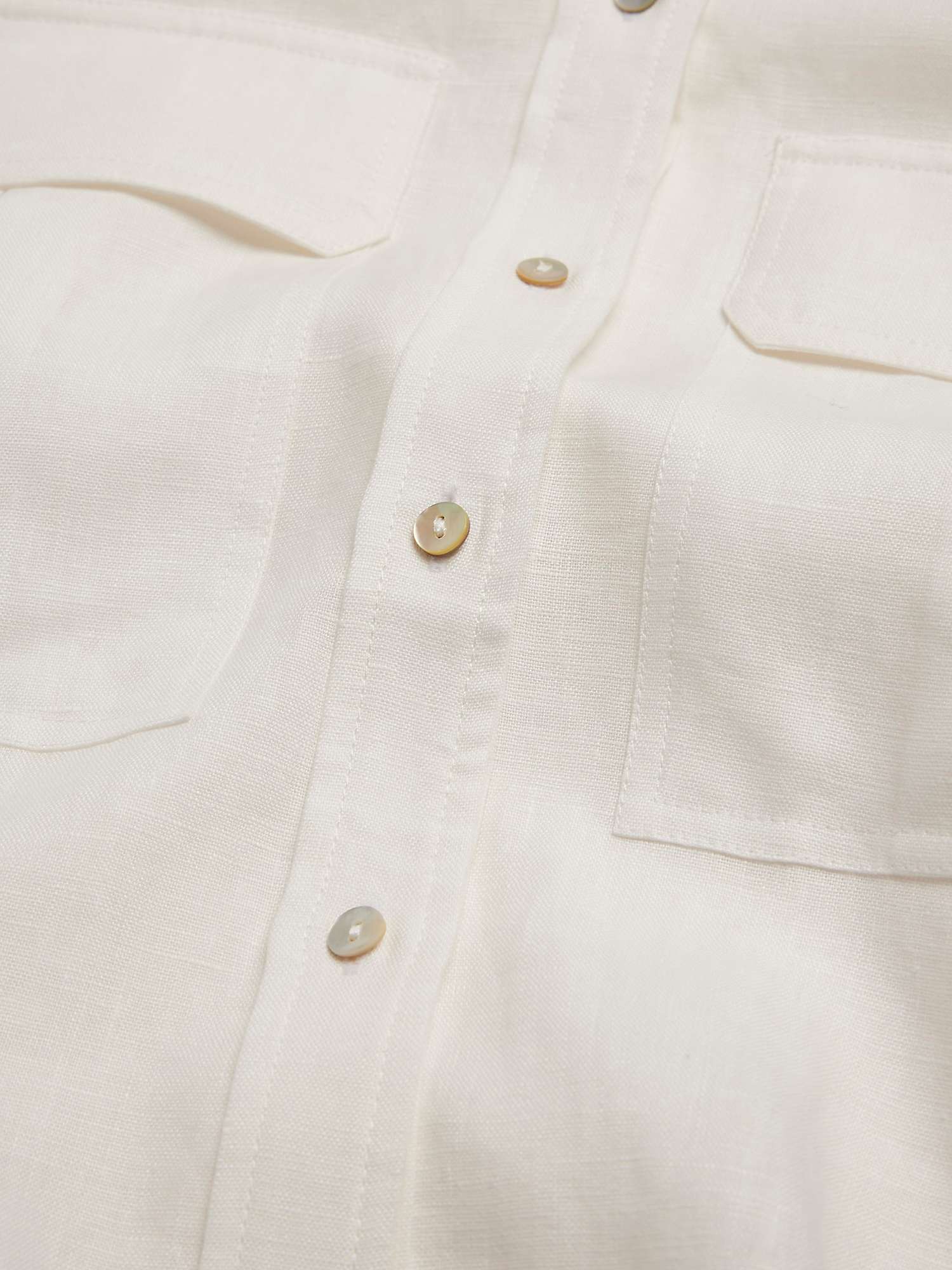 Buy Mint Velvet Cropped Linen Shirt, White Ivory Online at johnlewis.com