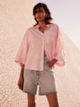 Mint Velvet Relaxed Fit Linen Shirt, Pink