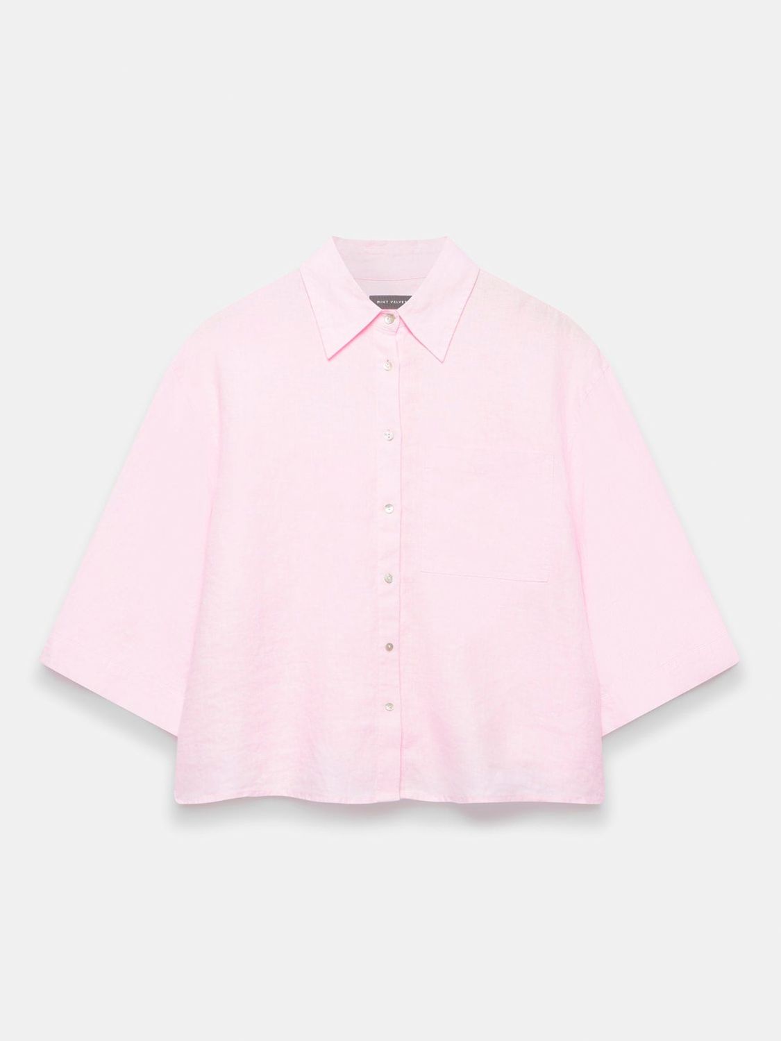 Buy Mint Velvet Relaxed Fit Linen Shirt, Pink Online at johnlewis.com