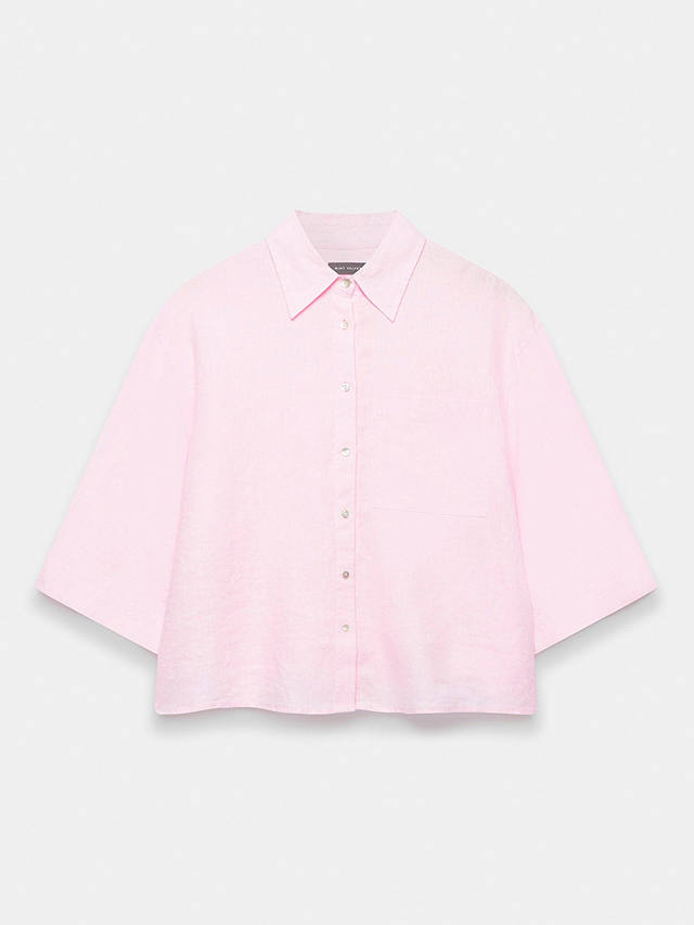 Mint Velvet Relaxed Fit Linen Shirt, Pink