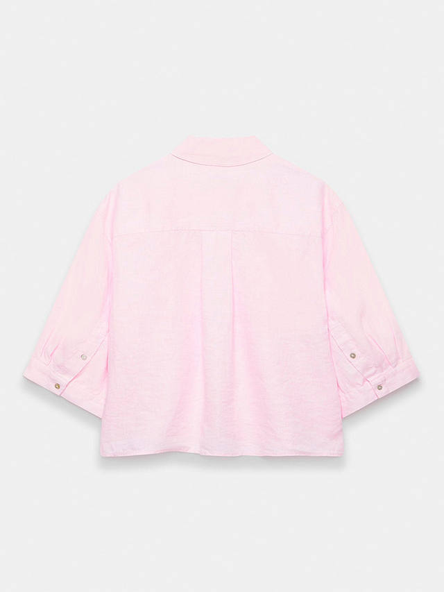 Mint Velvet Relaxed Fit Linen Shirt, Pink
