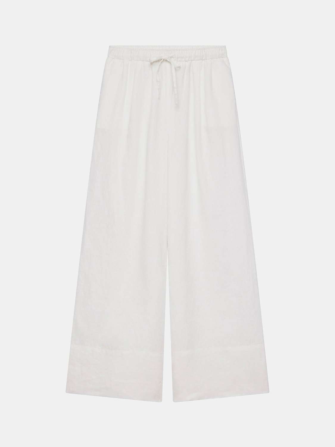 Buy Mint Velvet Linen Wide Leg Trousers, White Ivory Online at johnlewis.com