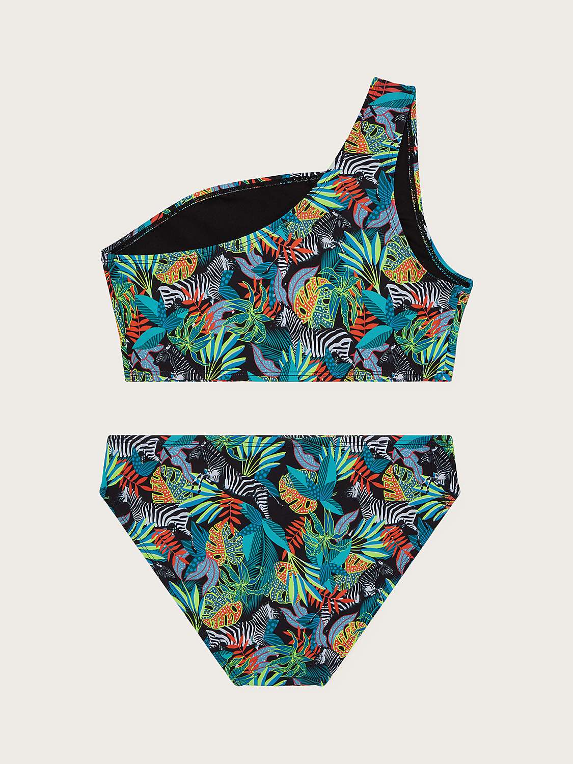Buy Monsoon Kids' Storm Zebra Jungle Print Bikini, Black/Multi Online at johnlewis.com