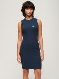 Superdry Rib Bodycon Mini Dress, Richest Navy