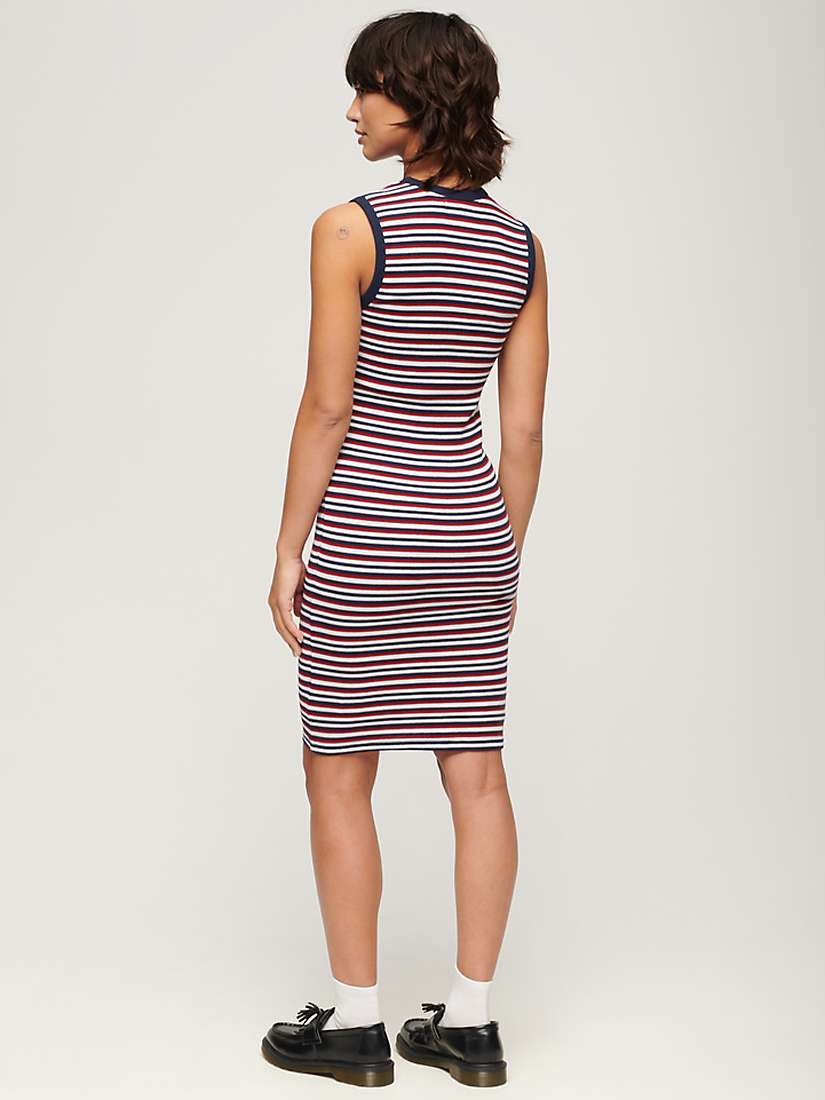 Buy Superdry Rib Bodycon Mini Dress, Richest Navy Stripe Online at johnlewis.com