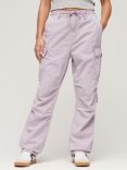 Superdry Low Rise Parachute Cargo Trousers, Soft Lilac