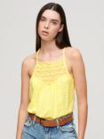 Superdry Lace Cami Beach Top, Pale Yellow