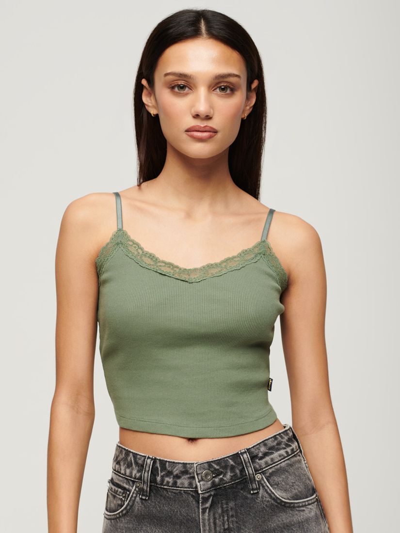 Buy Superdry Athletic Essential Lace Trim Cropped Cami Top Online at johnlewis.com