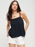 Superdry Embroidered Cami Top, Eclipse Navy
