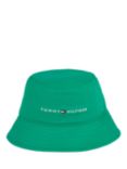 Tommy Hilfiger Kids' Small Flag Logo Organic Cotton Bucket Hat, Olympic Green