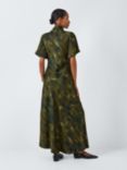 John Lewis Tie Neck Short Sleeve Maxi Dress, Khaki