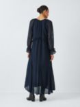 John Lewis Dobby Frill Maxi Dress, Navy