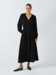 John Lewis Tiered Tie Neck Midi Dress