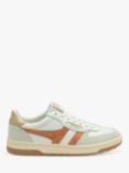 Gola Hawk Leather Low Top Trainers, White/Terracotta