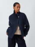 John Lewis Funnel Neck Coat, Navy