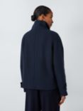 John Lewis Funnel Neck Coat, Navy