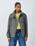 John Lewis Textured Short Funnel Neck Coat, Grey