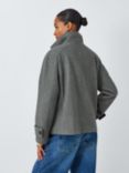 John Lewis Textured Short Funnel Neck Coat, Grey