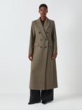 John Lewis Double Breasted Wool Melange Coat, Green