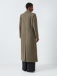 John Lewis Double Breasted Wool Melange Coat, Green