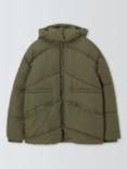 John Lewis Funnel Neck Short Puffer Jacket, Khaki