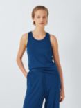 John Lewis Ribbed Cotton Modal Blend Pyjama Tank Top, Navy Peony