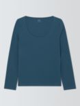 John Lewis Scoop Neck Cotton Top, Teal