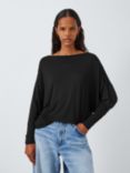 AND/OR Batwing Jersey Top, Black